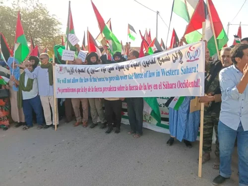 El pueblo saharaui se moviliza de nuevo en rechazo al proyecto de resolución estadounidense sobre el Sáhara Occidental.